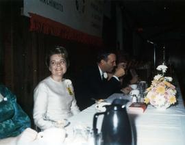 Millie Denholm at an International Association of Machinists event. Frank Denholm is seated to her right.