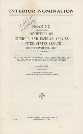 Hearings Before the Senate Committee on Interior and Insular Affairs