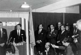Ronald Reagan in Brookings, South Dakota campaigning for Nixon-Agnew in 1968
