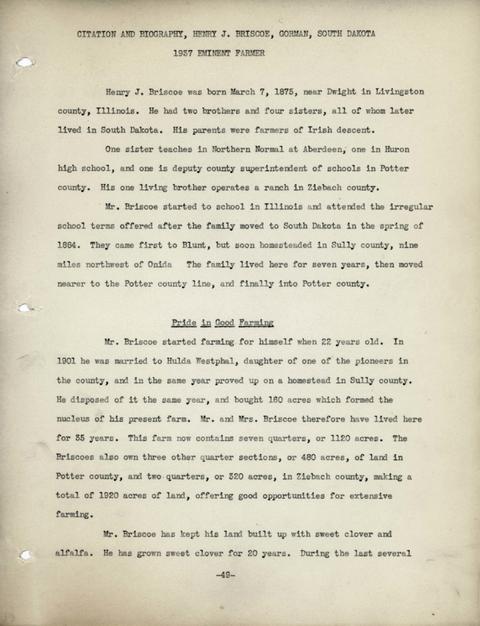 Citation of Henry J. Briscoe