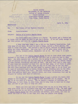 Ben Reifel Bureau of Indian Affairs Correspondence