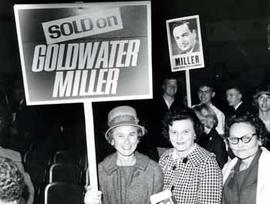 Goldwater-Miller supporters at a Republican campaign rally in 1964