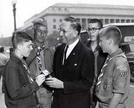 Representative Ben Reifel with Boy Scouts from the Aberdeen, South Dakota area in 1964