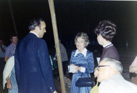 Frank Denholm with constituents at an event.