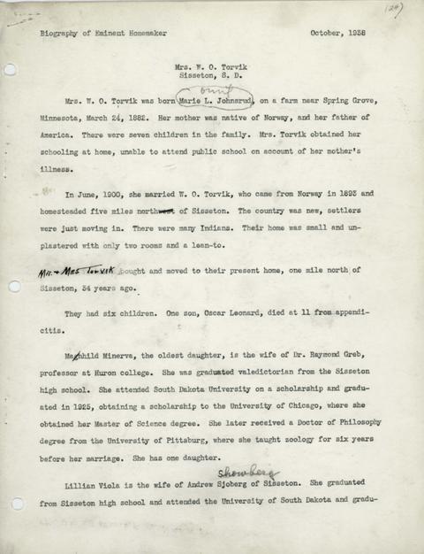 Citation of Marie L. Torvik