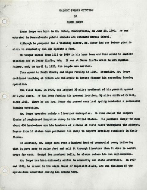 Citation of Frank Swope