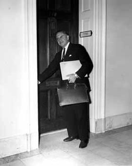 Representative Ben Reifel at his office door in the summer of 1962