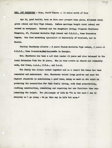 Citation of Mrs. Arthur Sherburne