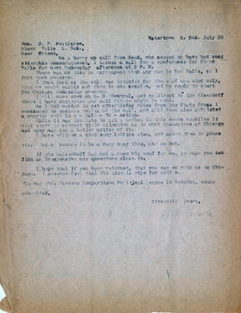 Letter: H.L. Loucks to R.F. Pettigrew, July 28, 1916