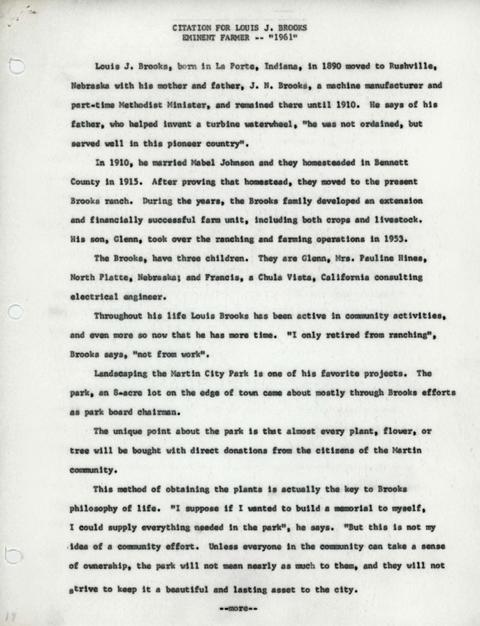 Citation of Louis J. Brooks