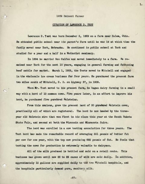 Citation of Lawrence D. Test