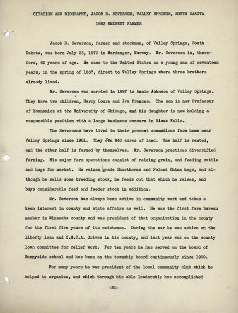 Citation for Jacob R. Severson