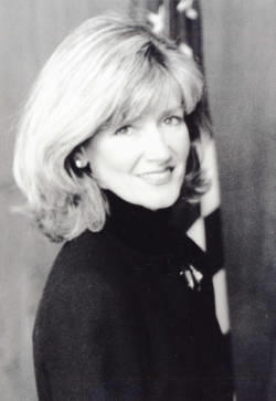 Black-and-white portrait of Linda Daschle